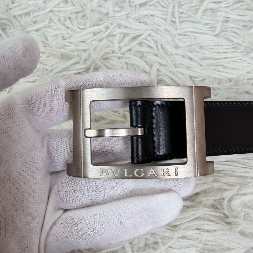 極美品/付属品完備✨ ブルガリ レザー ベルト レッタンゴロ シルバーバックル