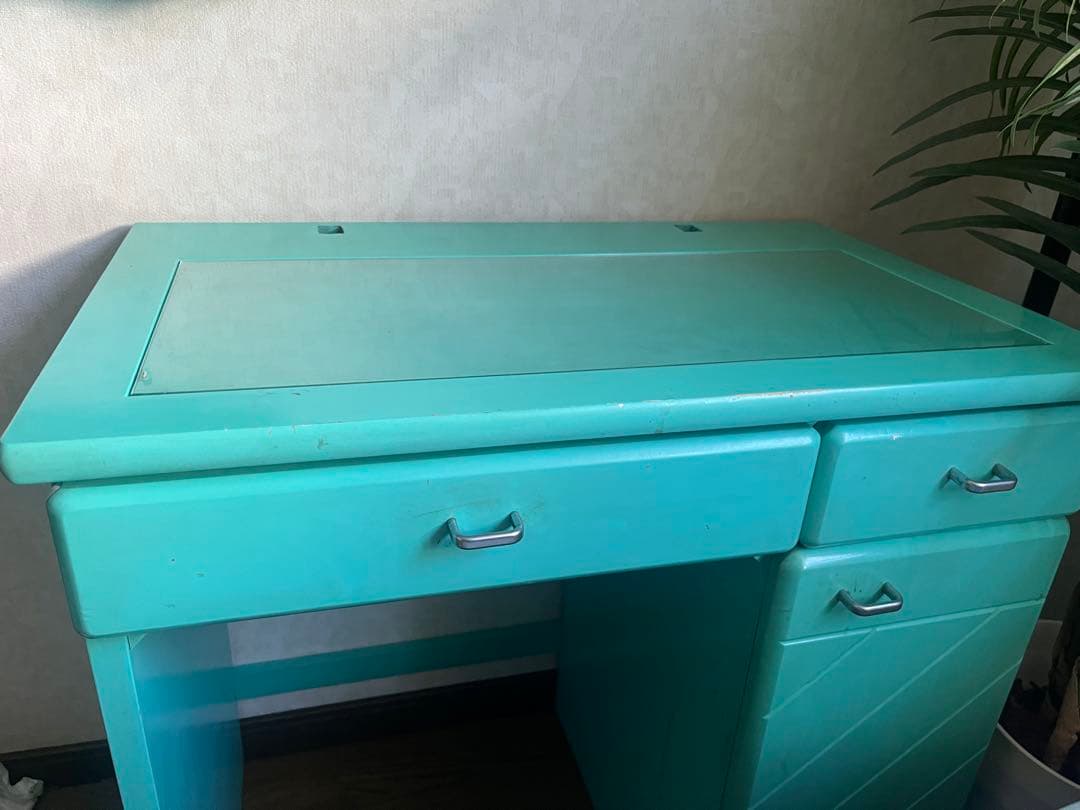 80年代　ドレッサー　机　デスク　緑　グリーン　レトロ　昭和