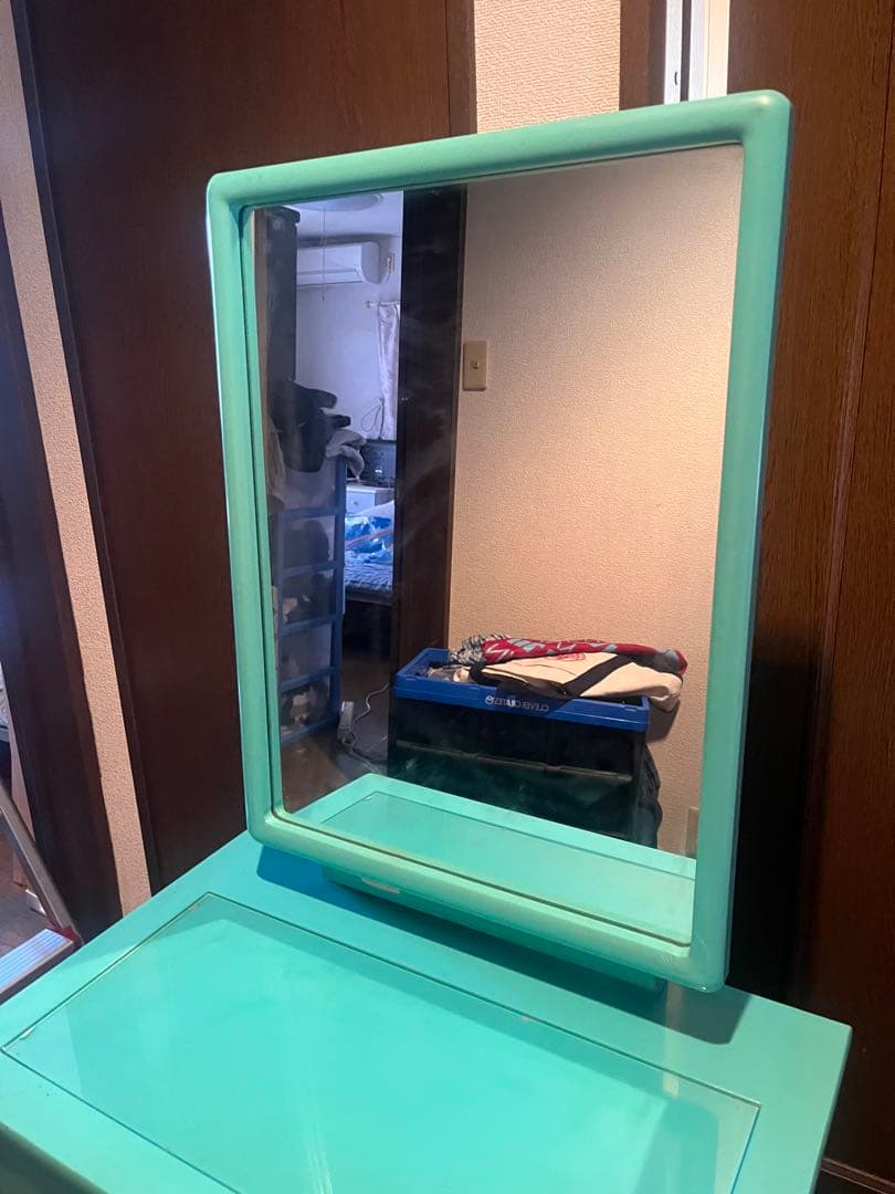 80年代　ドレッサー　机　デスク　緑　グリーン　レトロ　昭和