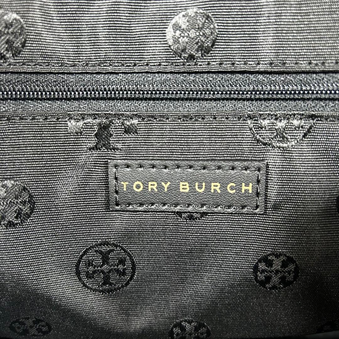 美品✨TORY BURCH ネイビー エラ ナイロントートバッグ ロゴ 大容量