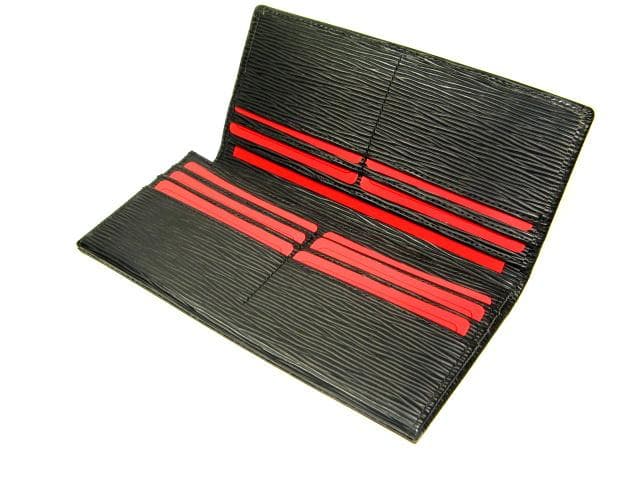 札入れ長財布　ウェーブ　牛革型押し