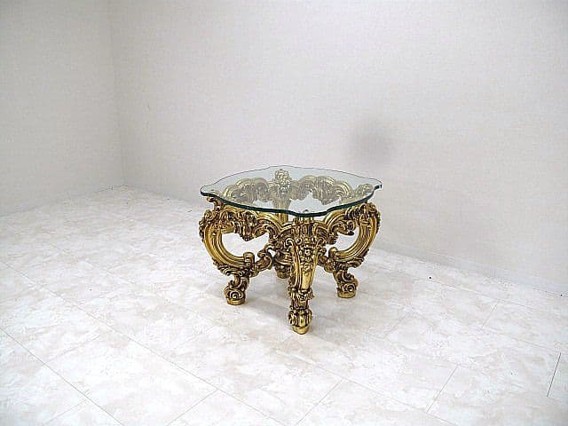 【展示品】SILIK シリック ヴェネチアン様式 ガラストップ リビングテーブル