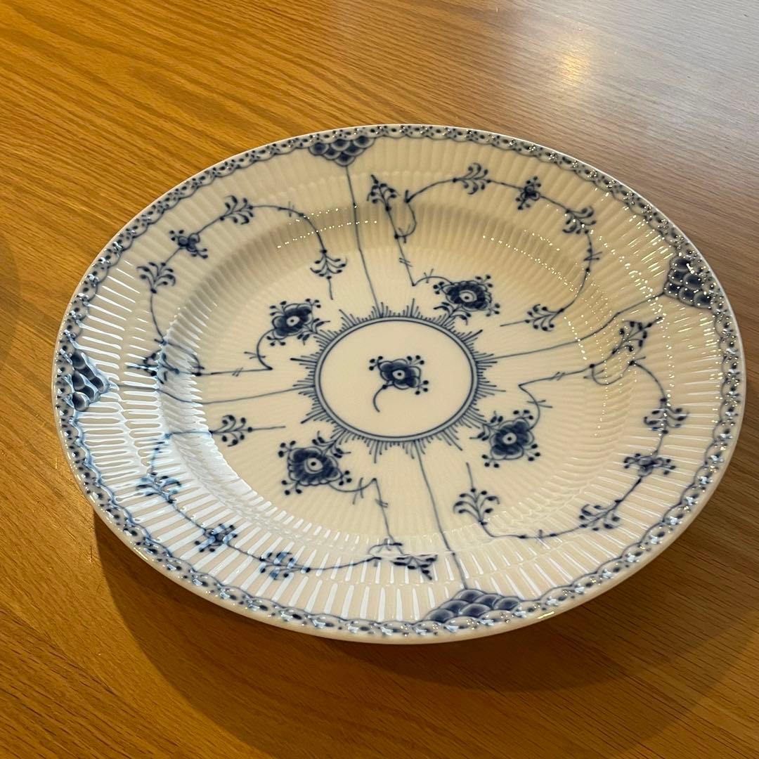 ロイヤルコペンハーゲン　ブルーフルーテッド　ハーフレース　プレート 26cm