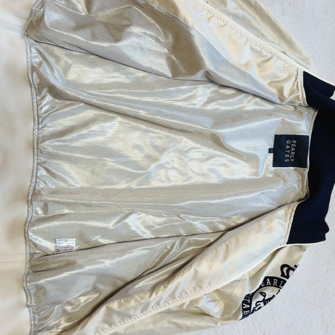 極美品　パーリーゲイツ 蓄熱裏地　ジップジャケット 千鳥 アイボリー　ベージュ