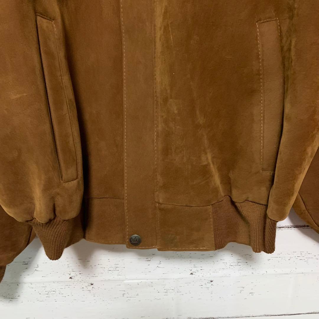 【7ahk】スエードレザーブルゾンジャケットvintage イタリア製