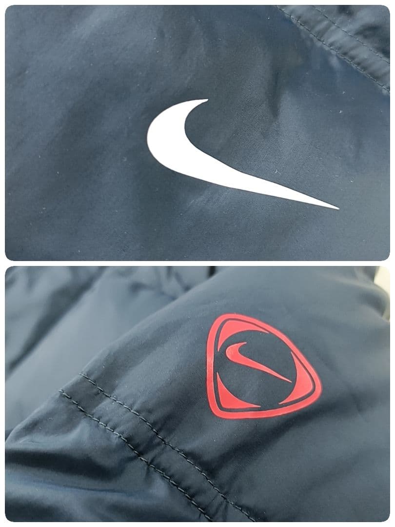 美品✨00s ナイキ ベンチコート ロング ダウン フェザー 防寒 ネイビーXL