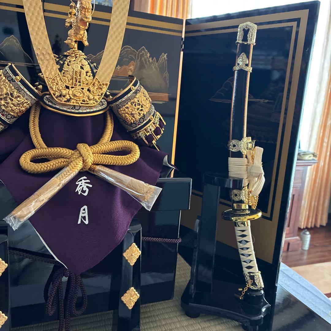 秀月　兜飾り一式　五月人形　端午の節句　子供の日