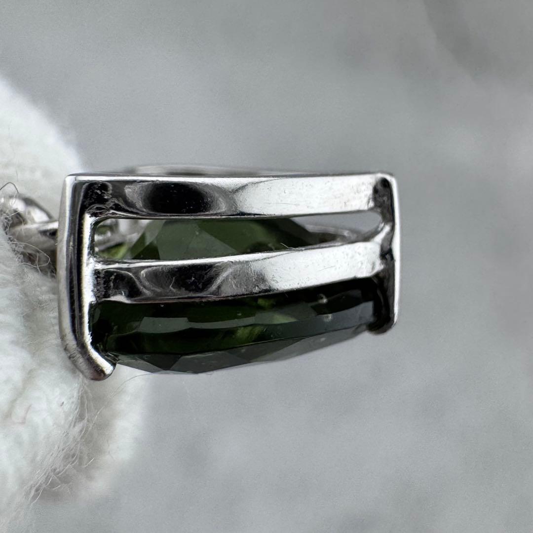 P-37モルダバイト ハート型 ペンダントトップ 隕石　天然ガラス　s925