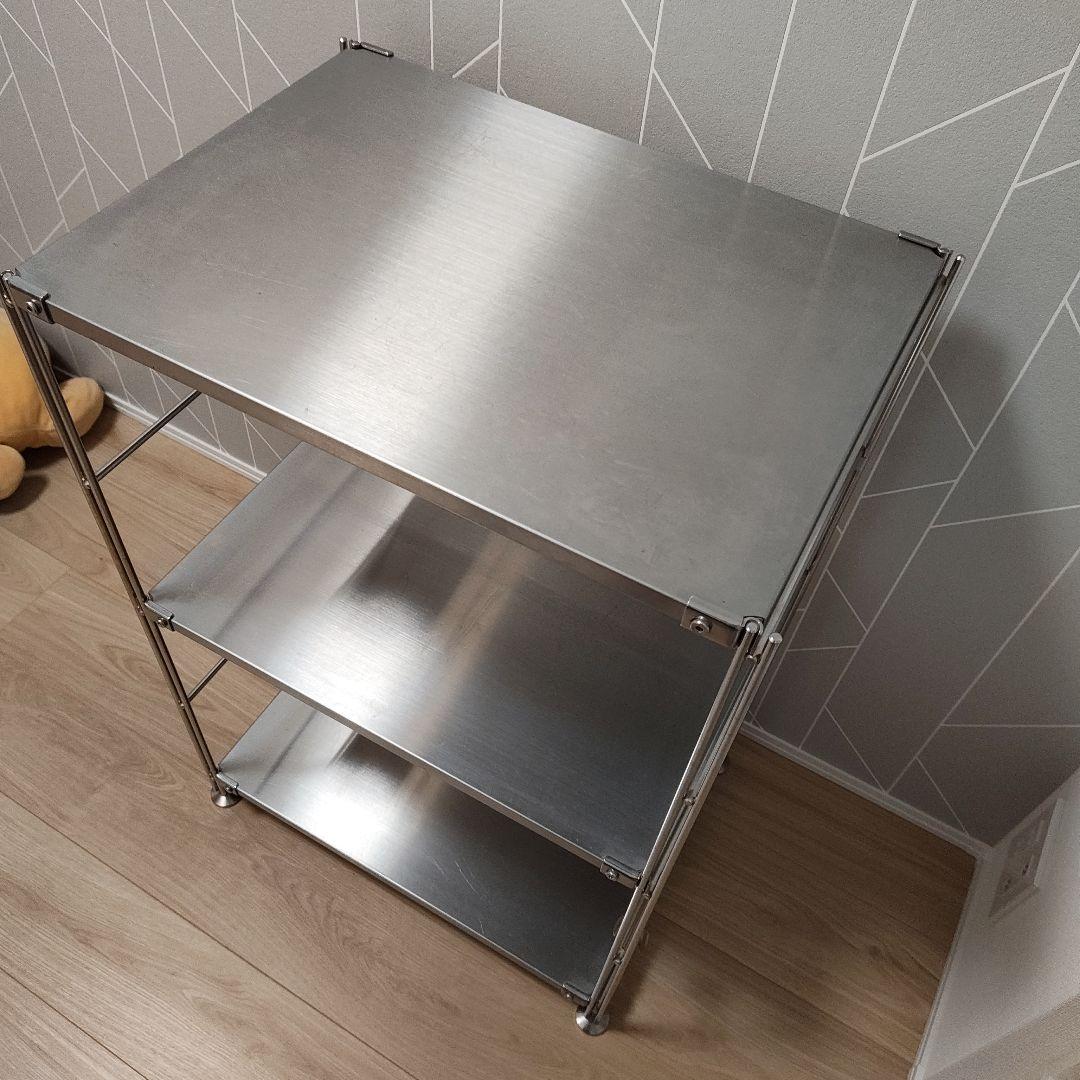 ステンレススチール 3段オープンシェルフ