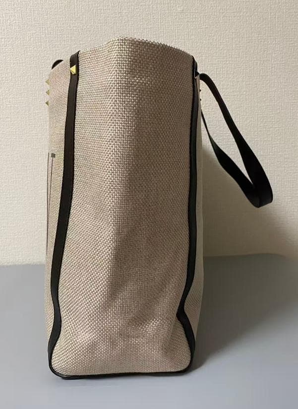VALENTINO VLTN キャンバストートバッグ ベージュ ブラック