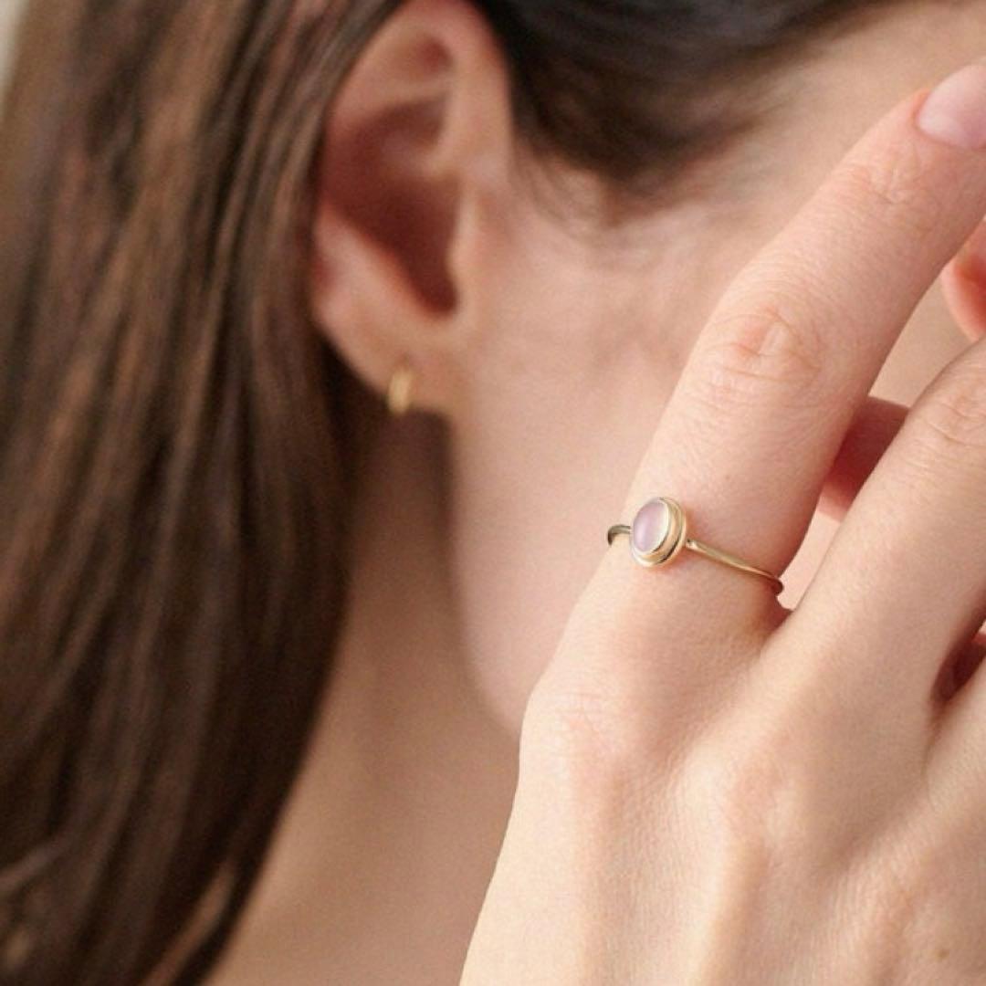 美品　現行品　ete K10YG ヴェール ナチュラルストーン リング　11号