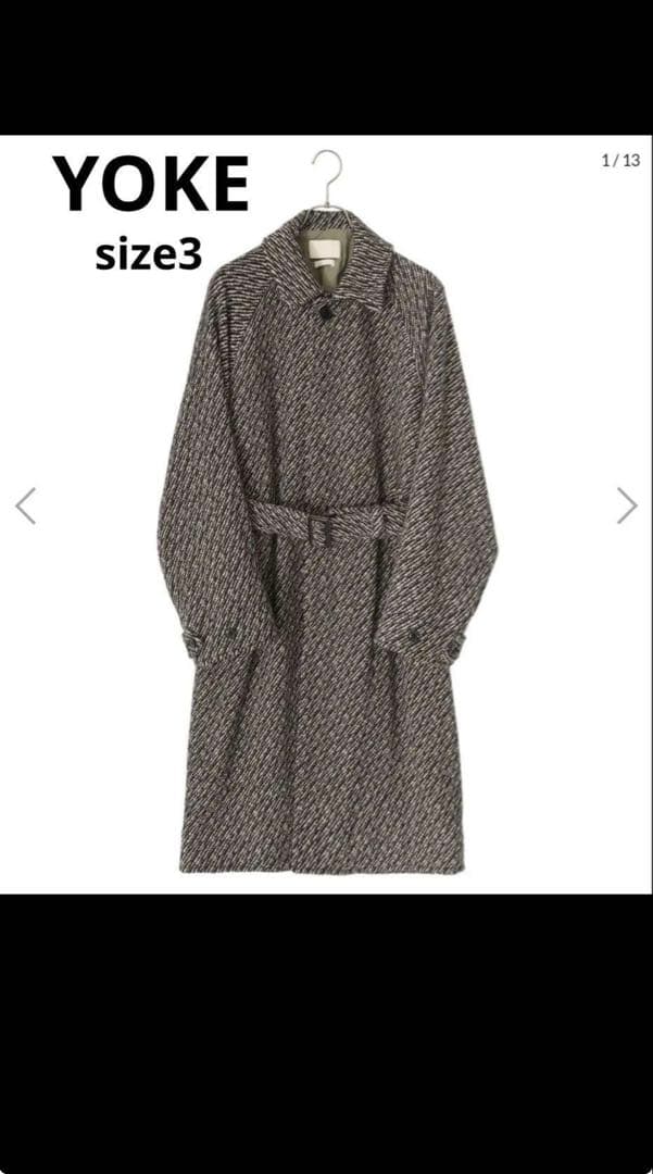 ジャケット・アウター YOKE WOOL NEP TWEED BALMACAAN COAT 3