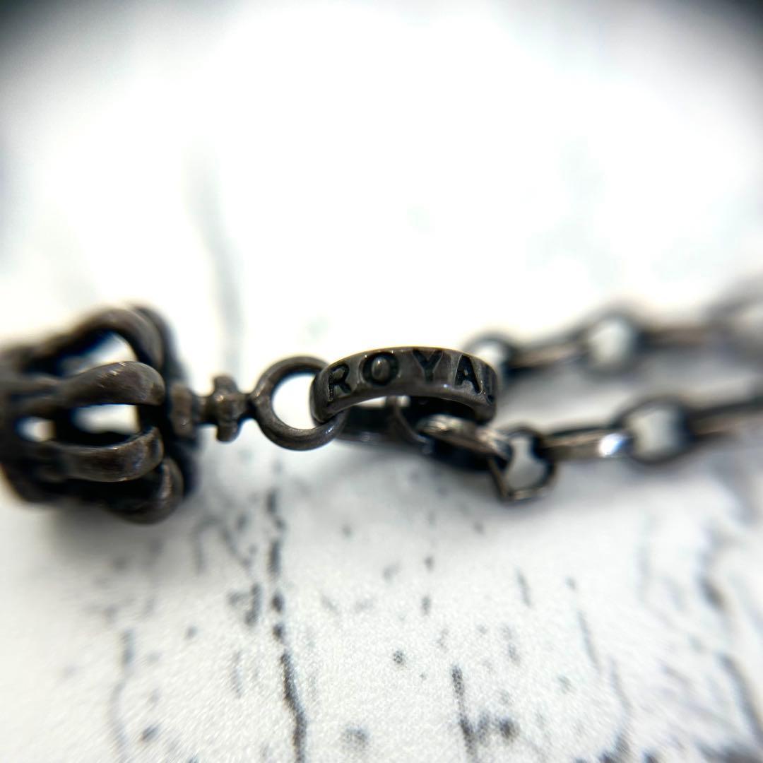 極美品✨ ロイヤルオーダー クラウン ネックレストップ ブラック チェーン