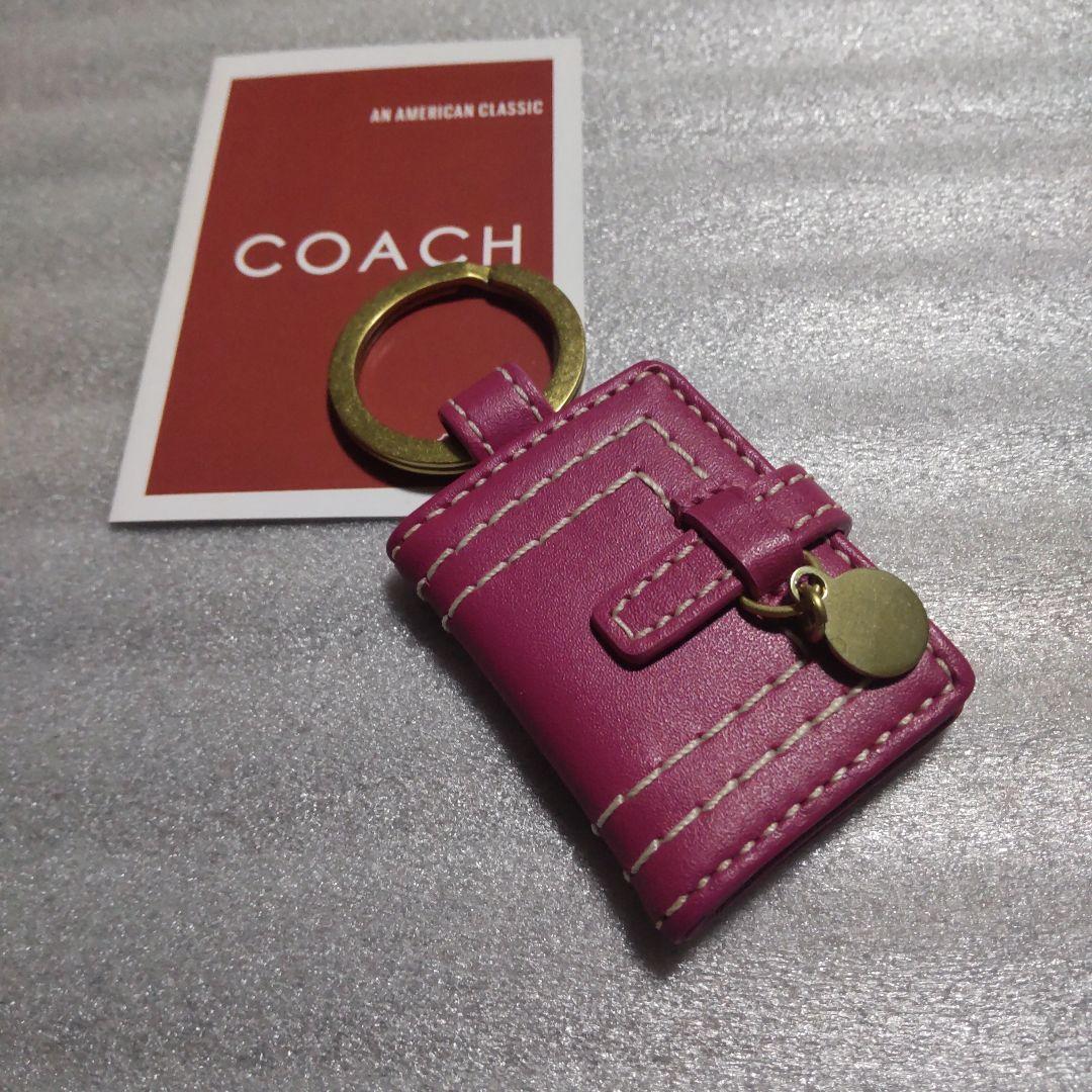 COACH☆Pink Leather Photoframe Bag Charm