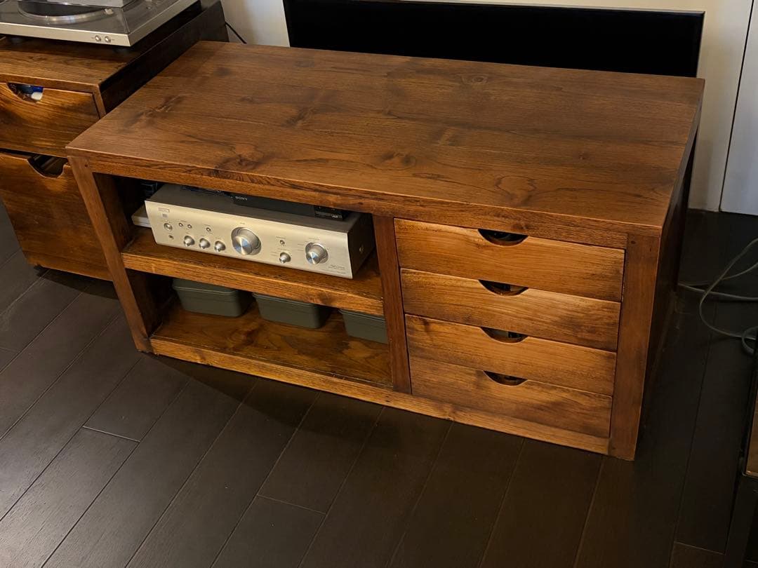 ＊3月初旬発送＊　チークウッド無垢材　オーディオ・TVボード