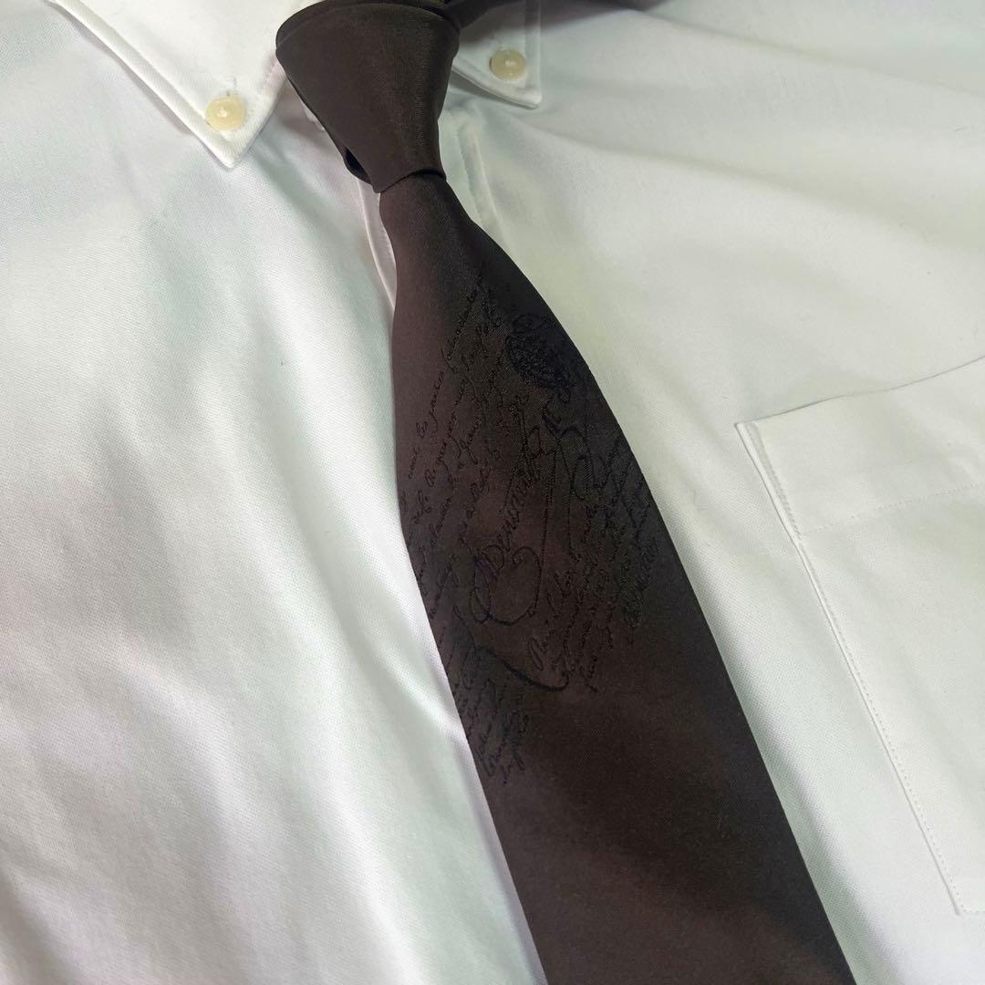 ベルルッティ ネクタイ ブラウン 細身タイプ