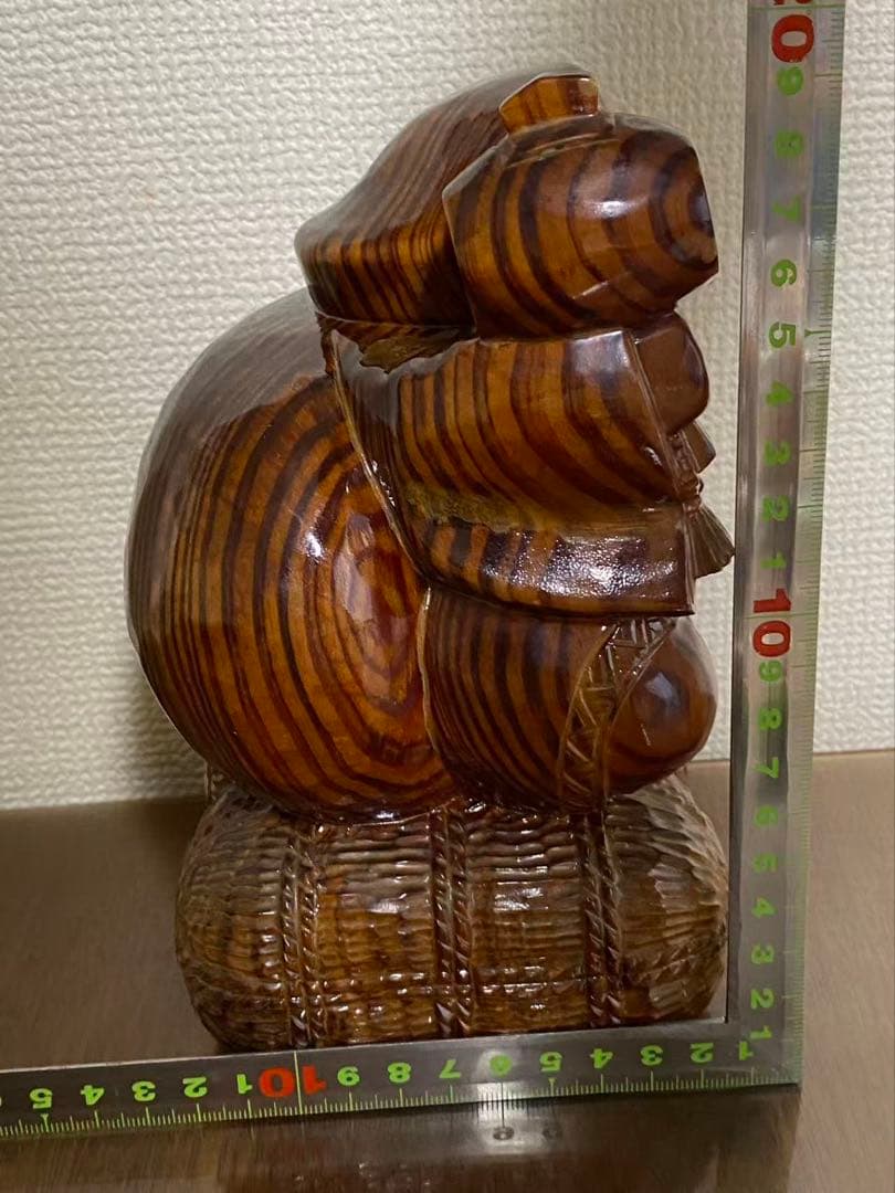 木彫り 大黒様七福神大黒様大黒天 置物 縁起物 年代物 在名