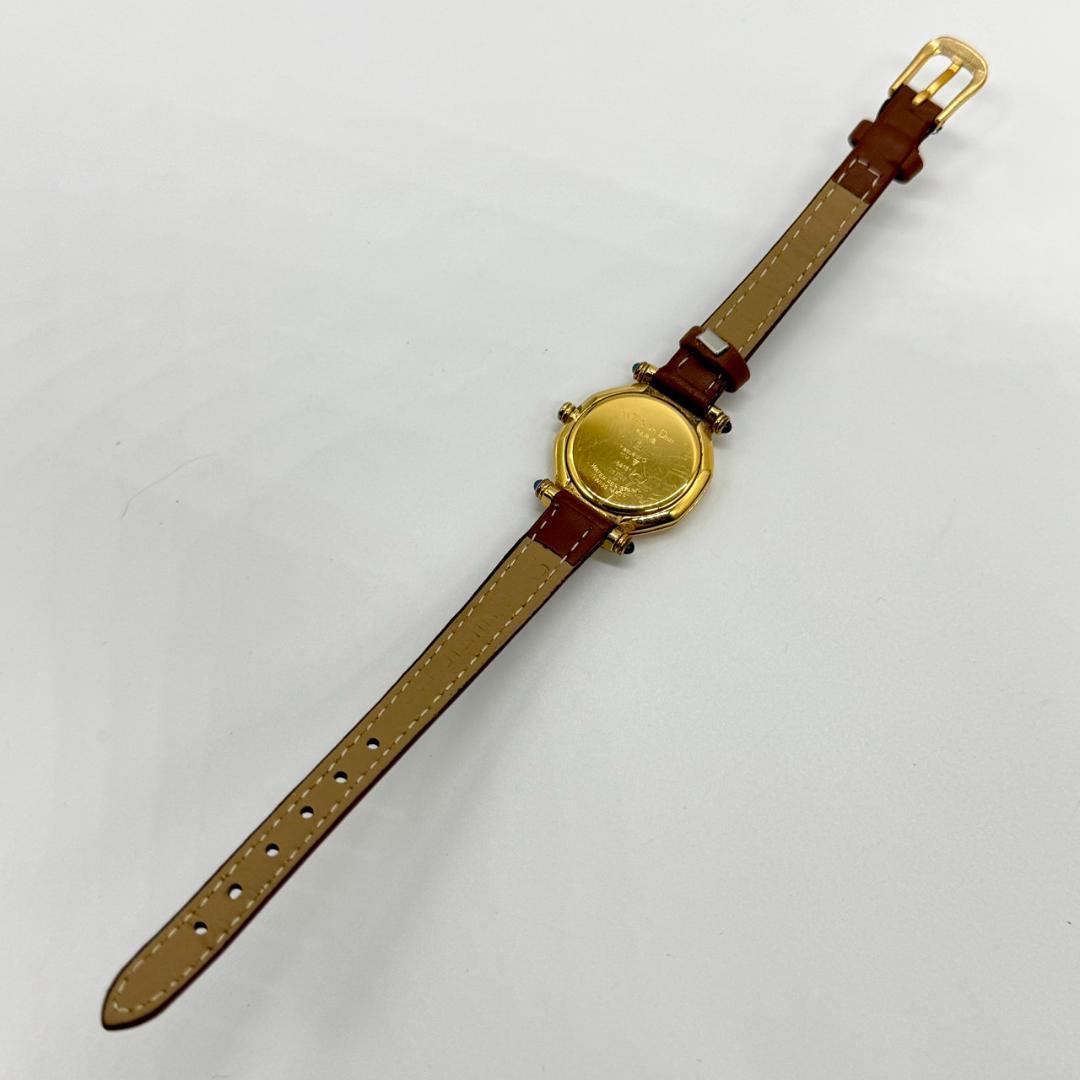稼働品 Christian Dior ディオール 腕時計 デイト ゴールド文字盤