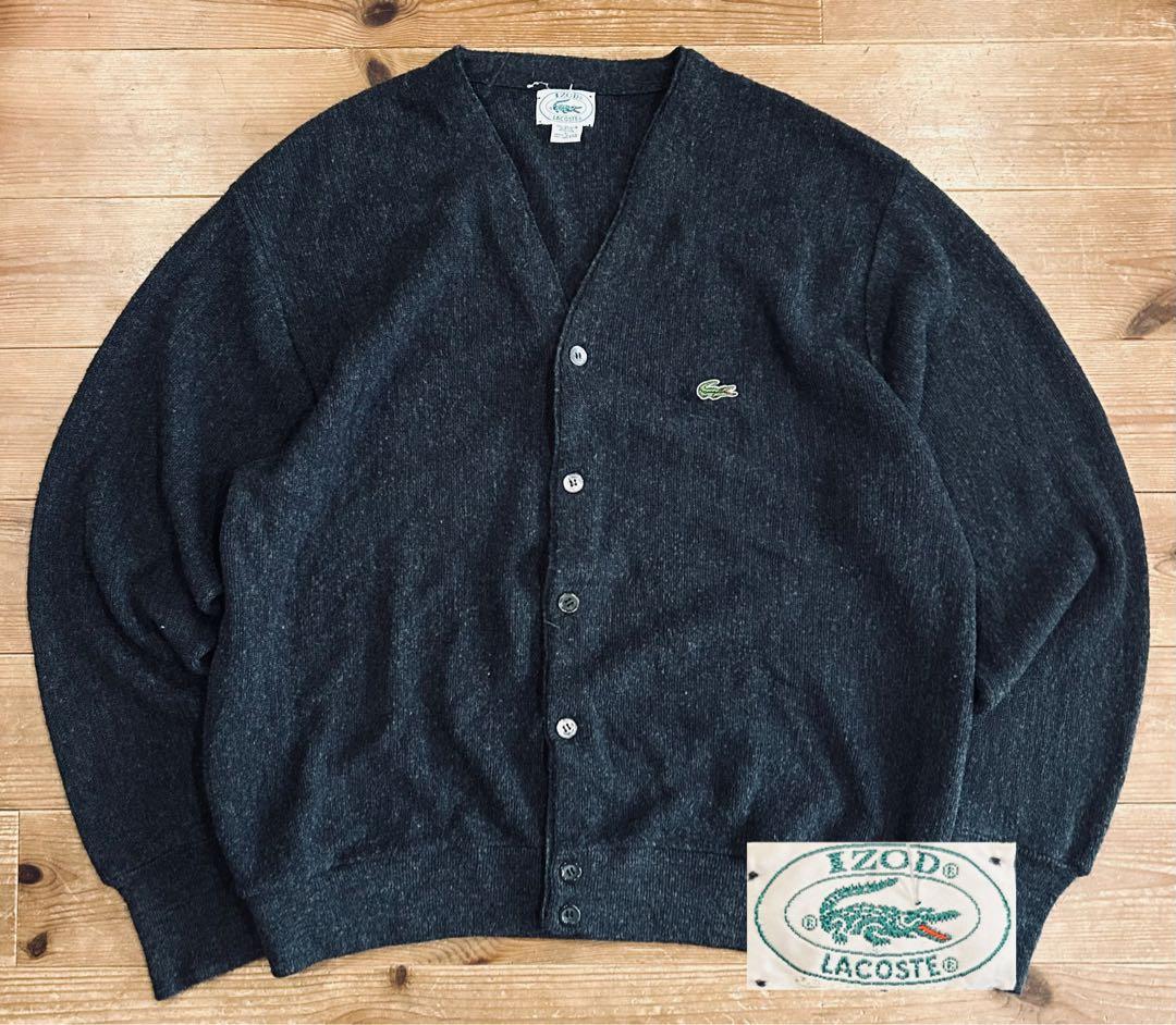 カーディガン 古着 70s IZOD LACOSTE ラコステ L 美品 USA