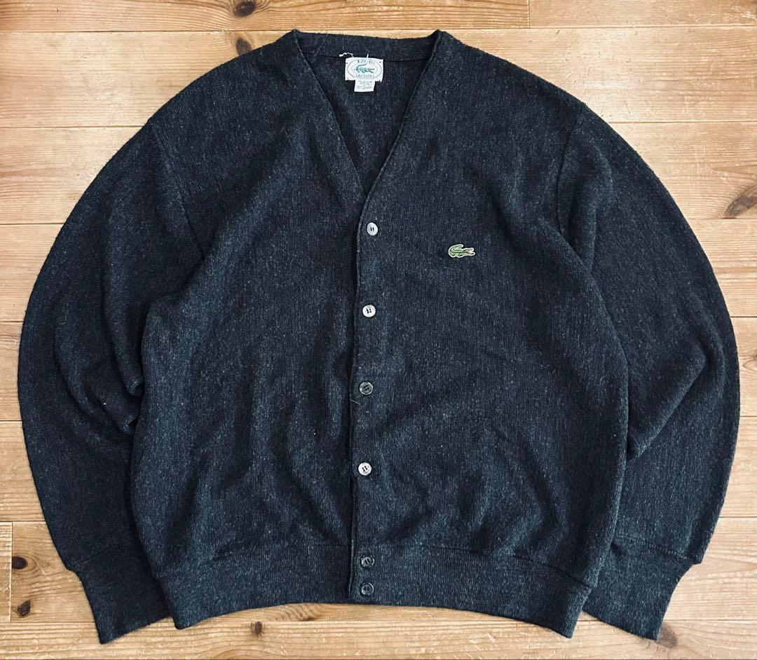 カーディガン 古着 70s IZOD LACOSTE ラコステ L 美品 USA