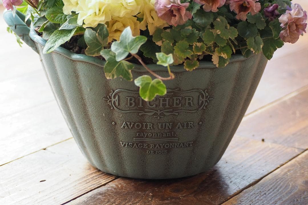 アンティークな大人ピンクの寄せ植え