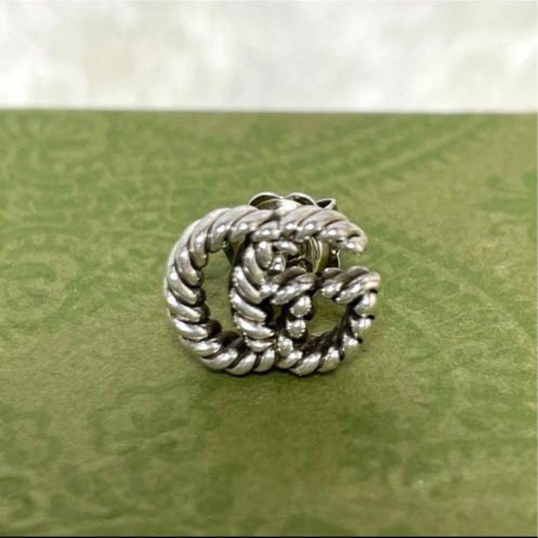 【極美品】グッチ　マーモントGG ツイストピアス片耳　メンズ/レディース　燻