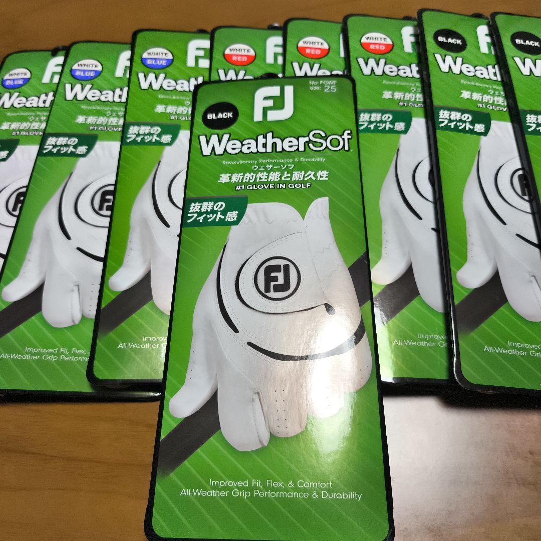 FJ Weather Sof ブラック ゴルフグローブ 【25】9枚セット