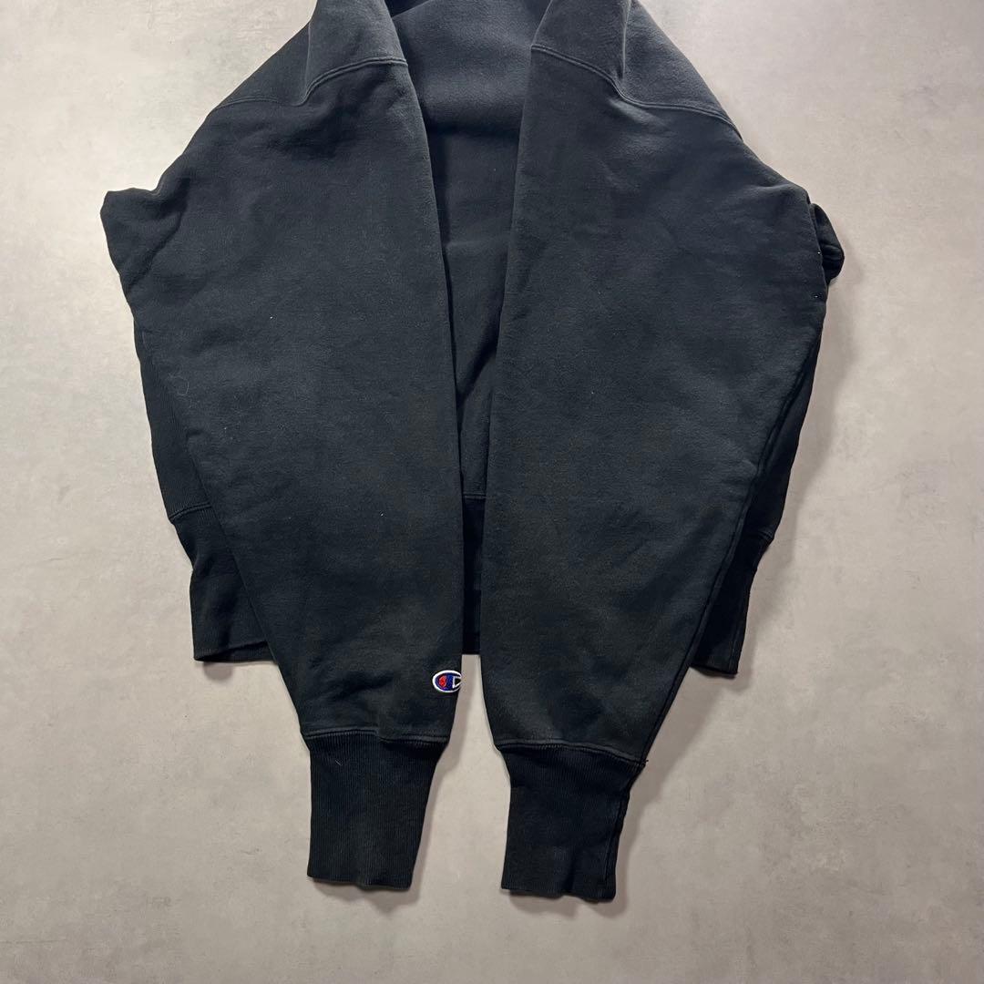 ◎90s Champion reverse weave パーカー 黒 刺繍タグ
