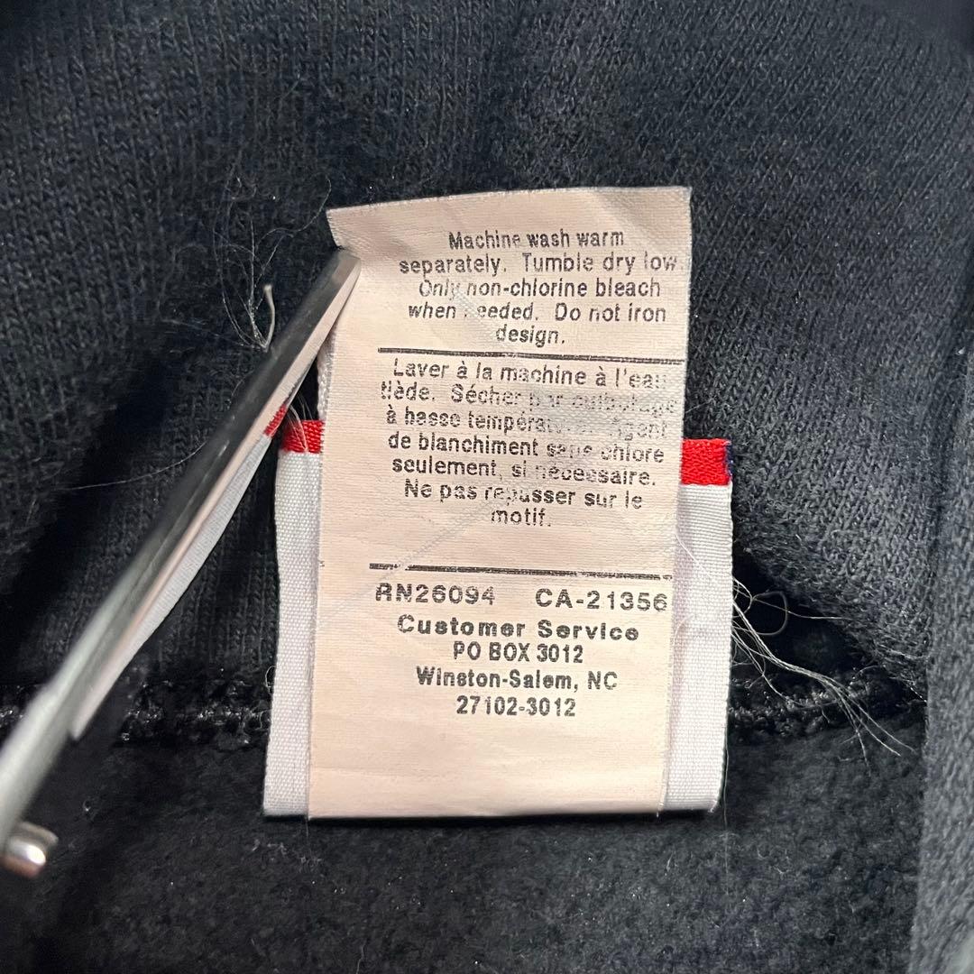 ◎90s Champion reverse weave パーカー 黒 刺繍タグ