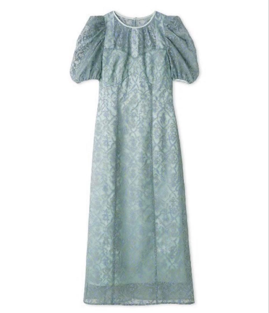 値下げ【LILY BROWN】オーナメントドロウオーガンジードレス（ブルー/0）