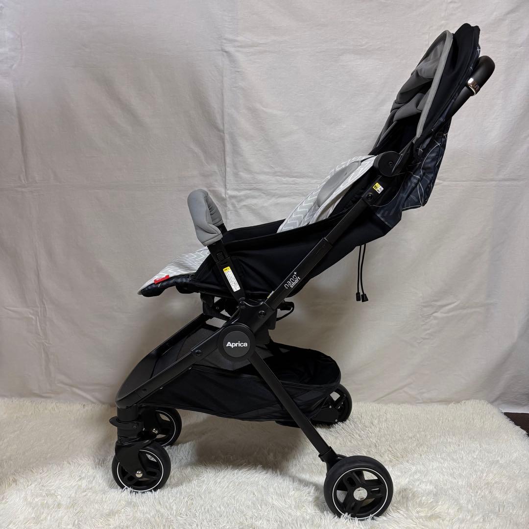 Aprica ナノスマート プラス　コンパクト　折りたたみ　ベビーカー　グレー