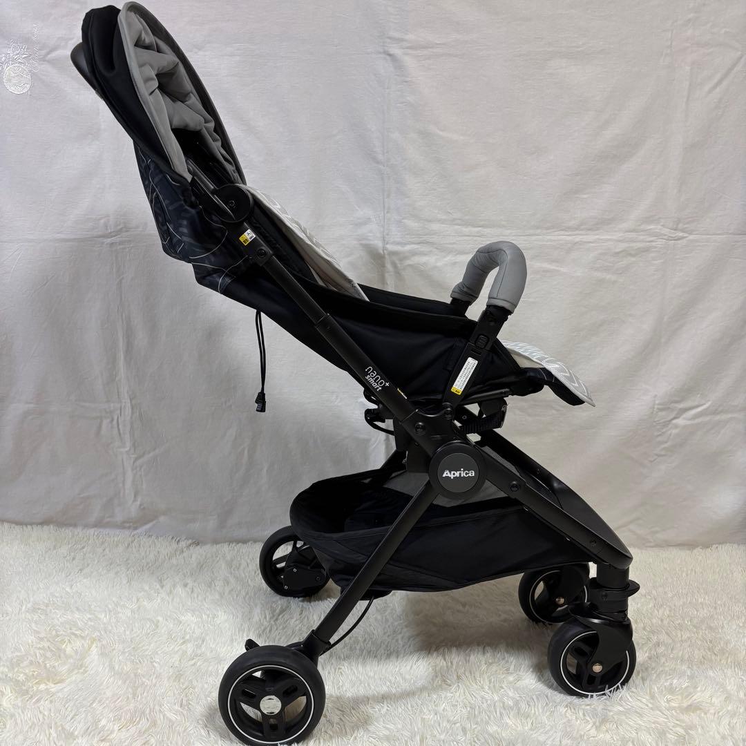 Aprica ナノスマート プラス　コンパクト　折りたたみ　ベビーカー　グレー