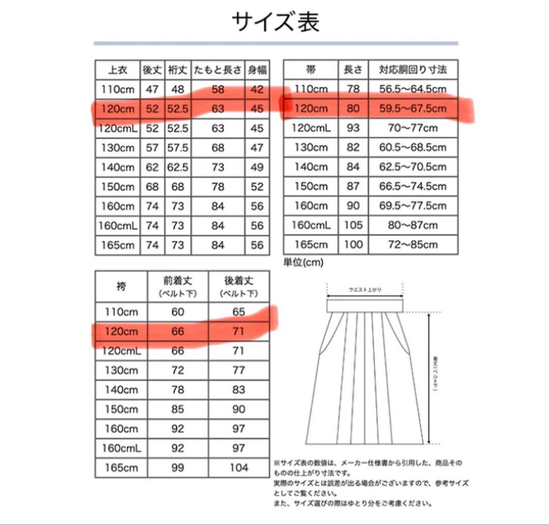キャサリンコテージ　袴（120）肌襦袢（XS）セット