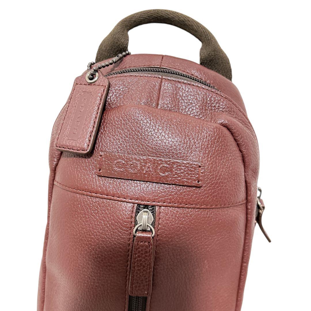 【COACH】コーチ ボディバッグ レザー 斜め掛け ショルダーバッグ ブラウン