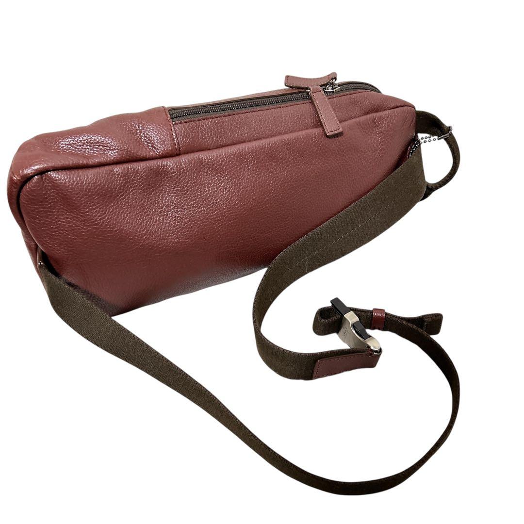 【COACH】コーチ ボディバッグ レザー 斜め掛け ショルダーバッグ ブラウン