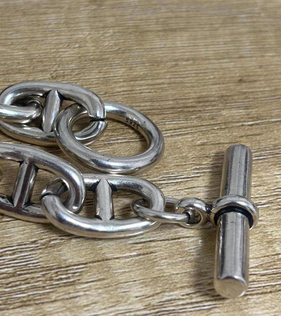 シルバー925 刻印 アンカーチェーン ブレスレット メキシカンジュエリー