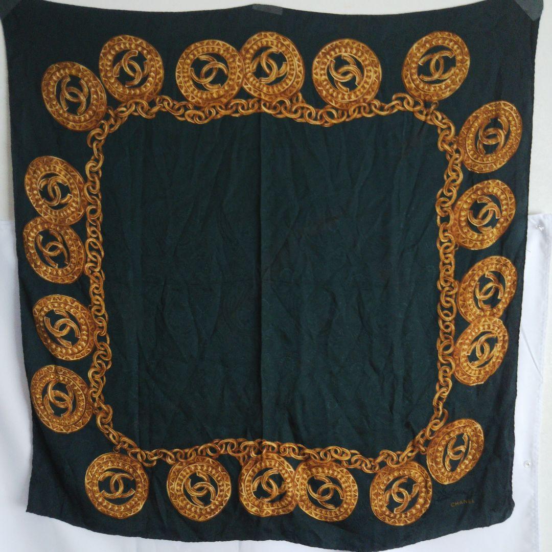 CHANEL シャネル ヴィンテージ スカーフ 85×85cm 程度