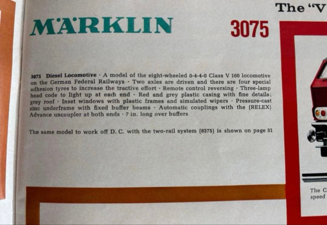 ヤマメ275chan　メルクリン 西ドイツ国鉄 V216型　3075