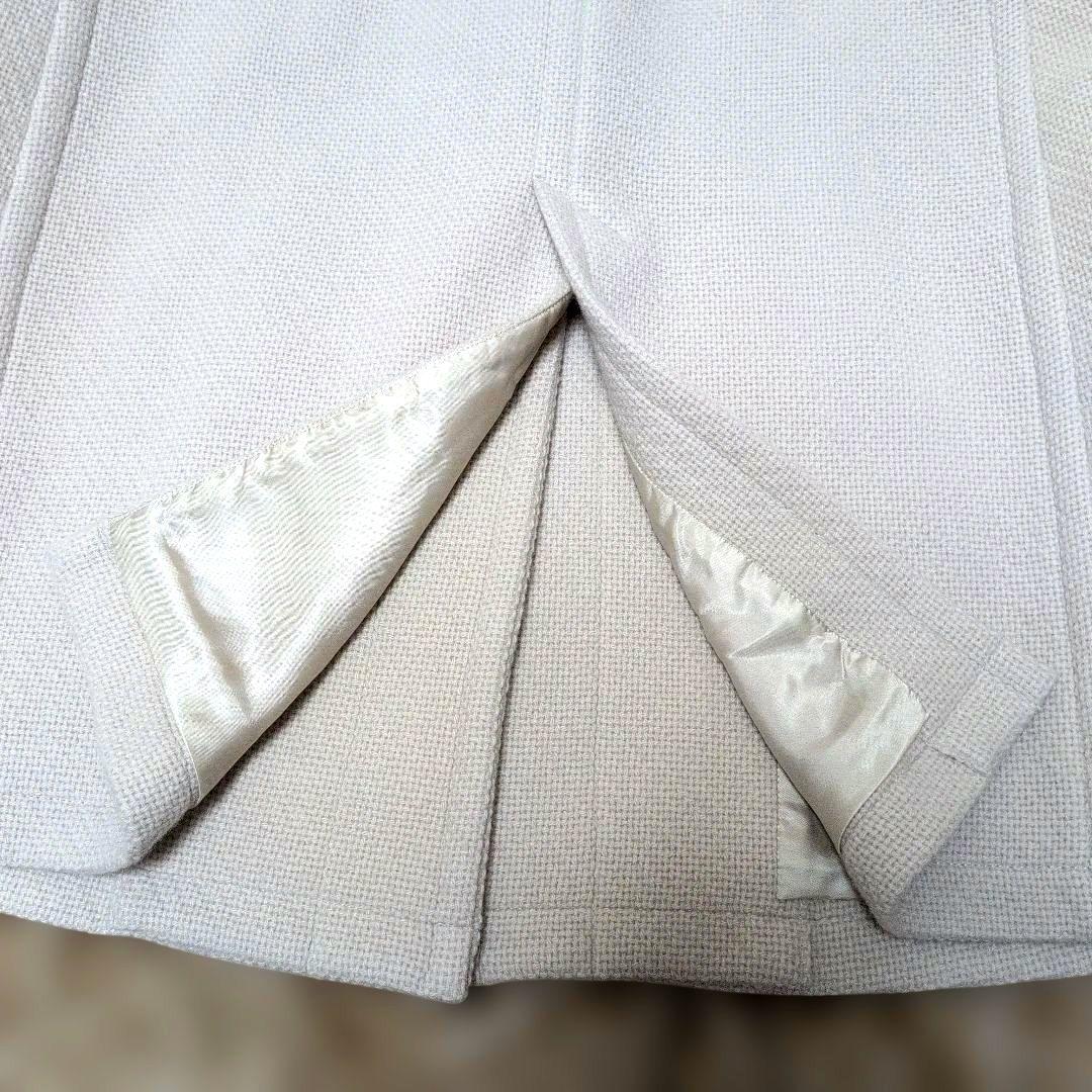 INED ピュアウール ロング ダッフルコート フード 大きいサイズ L 白