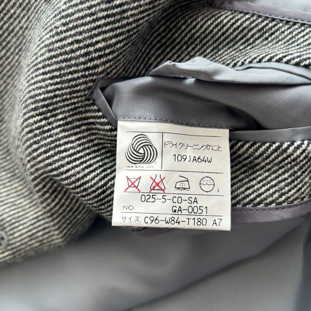 【高級】イヴサンローラン カシミヤ ヘリンボーン ロング 比翼コート XL