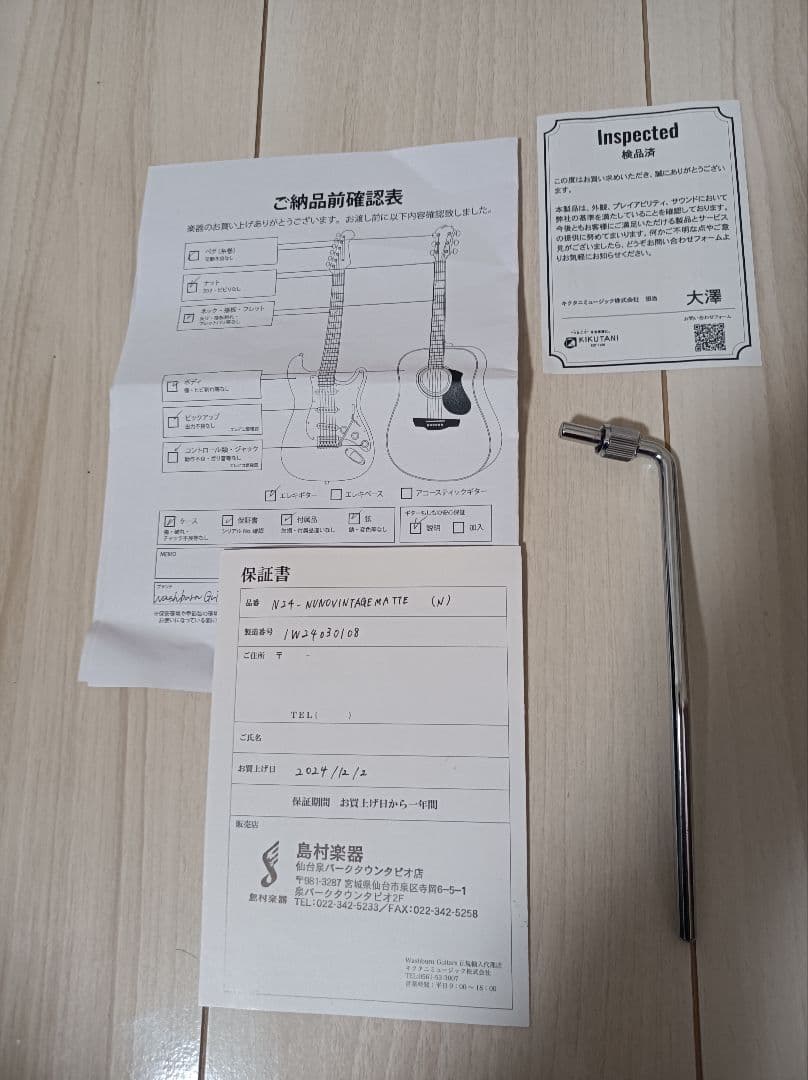 Usuke9　Washburn　N24 エレキギター　NUNO N4