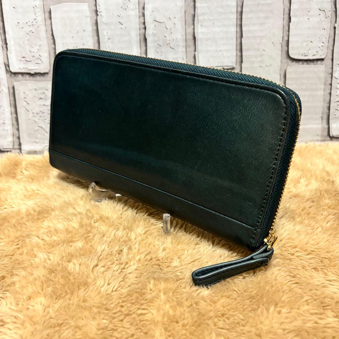 極美品 ポーターワイズ長財布 フォレストグリーン馬革PORTER吉田カバン
