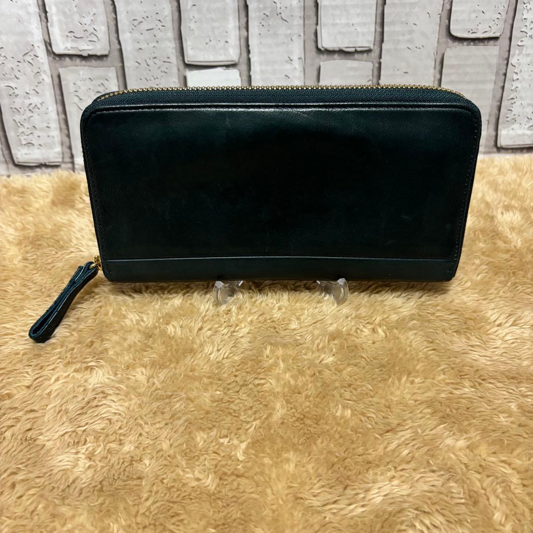 極美品 ポーターワイズ長財布 フォレストグリーン馬革PORTER吉田カバン