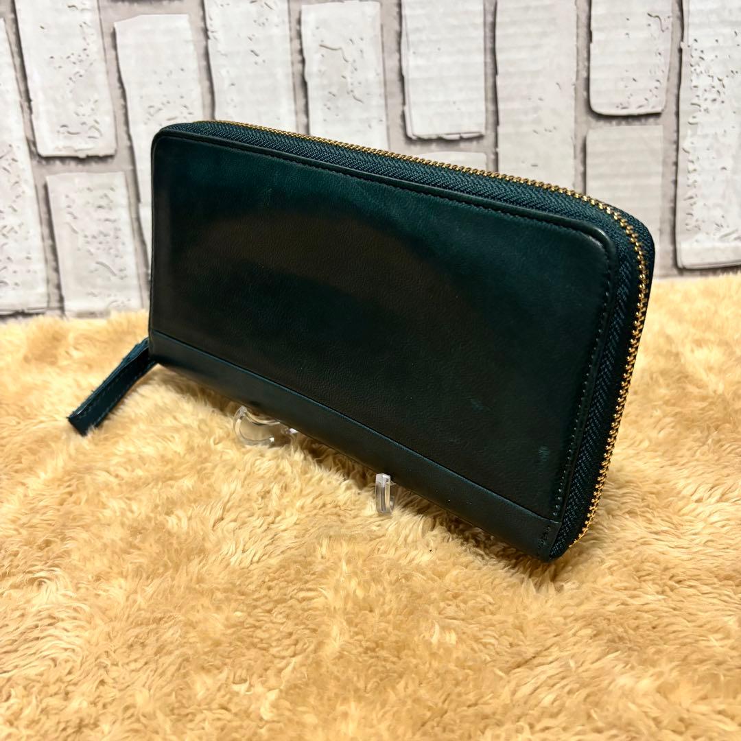 極美品 ポーターワイズ長財布 フォレストグリーン馬革PORTER吉田カバン