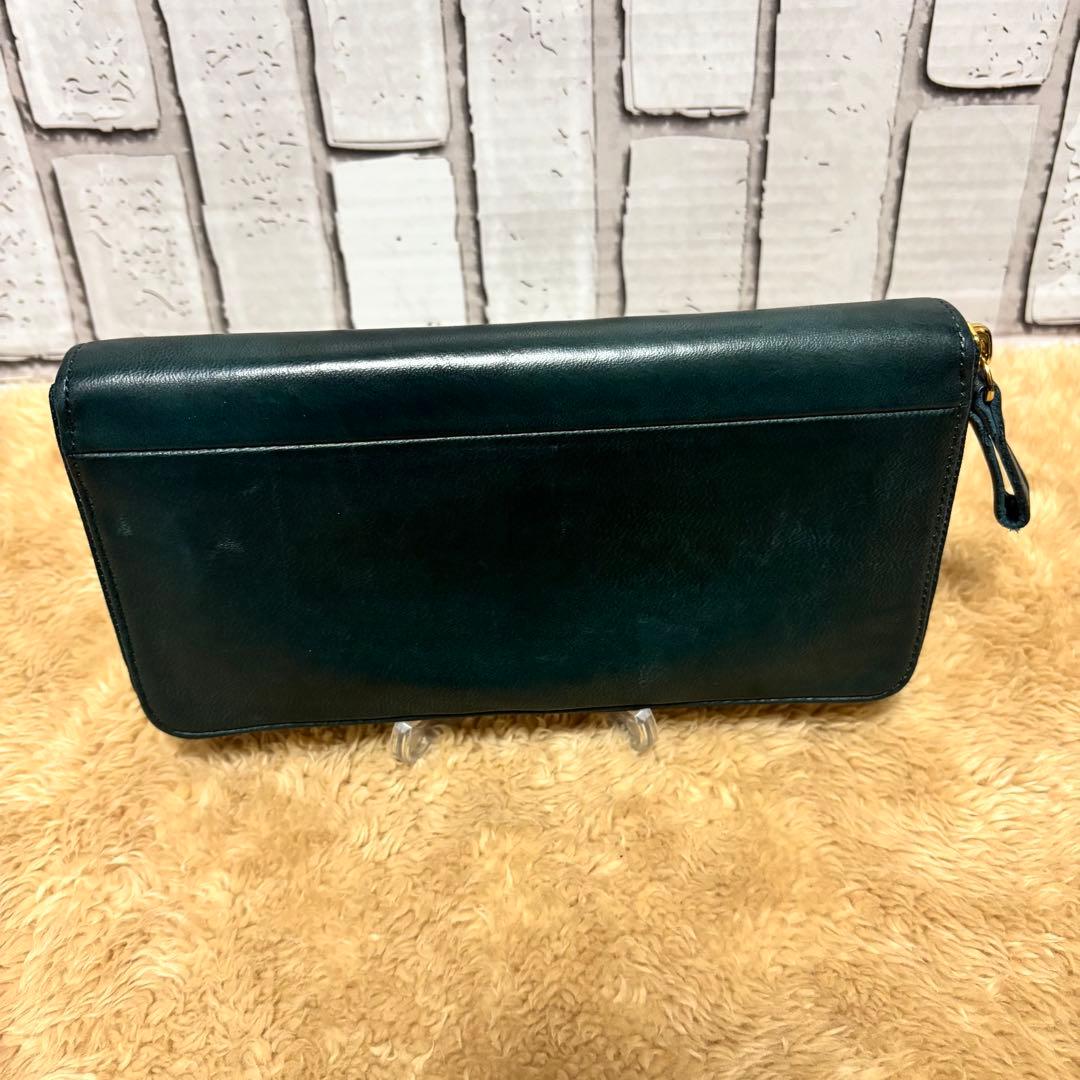 極美品 ポーターワイズ長財布 フォレストグリーン馬革PORTER吉田カバン