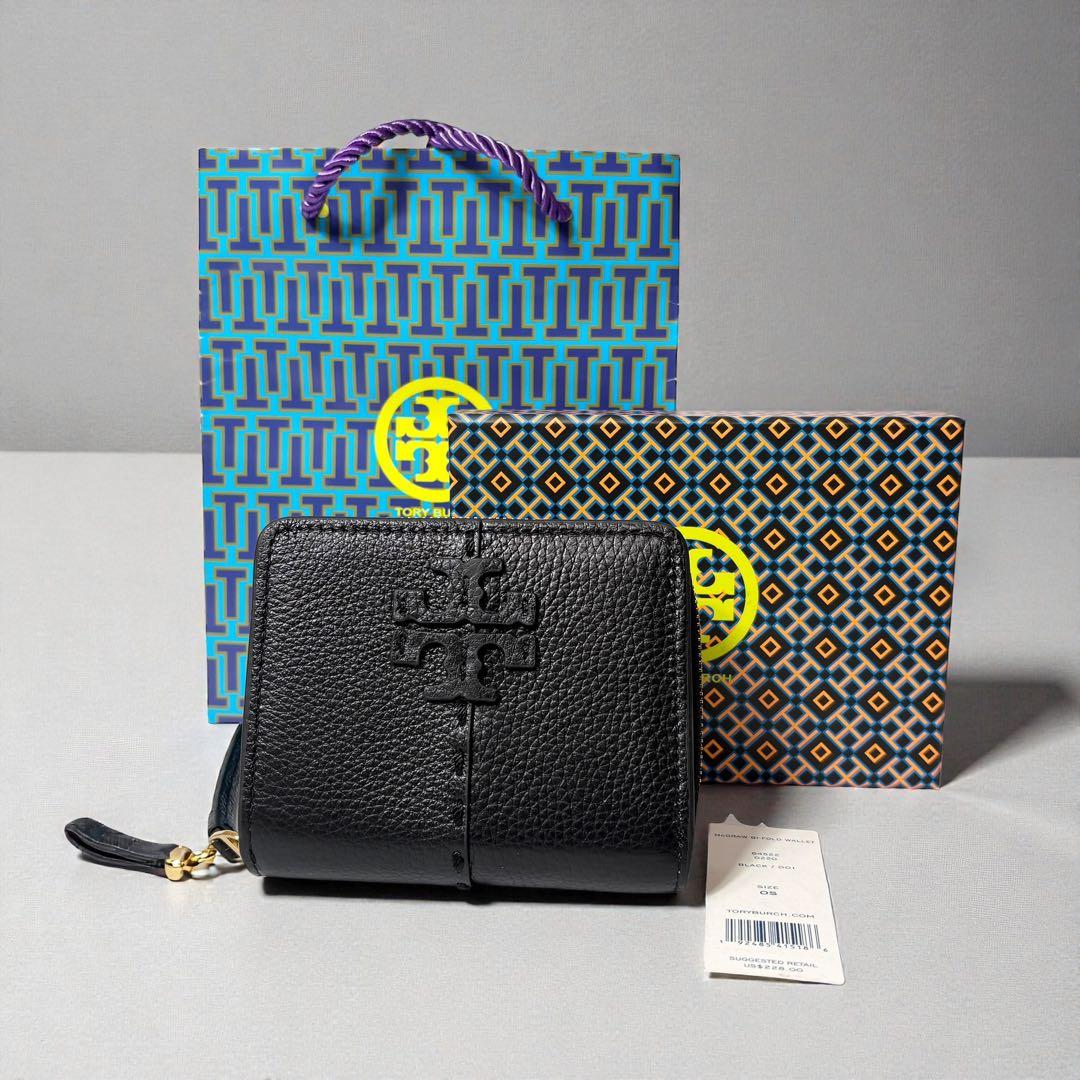 トリーバーチ　マックグロー　二つ折り財布　ブラック　未使用品コンパクトウォレット