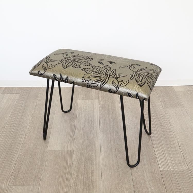 ★モダンスツール ベンチ 椅子 シルバー＆ゴールド アイアン 椅子 スツール