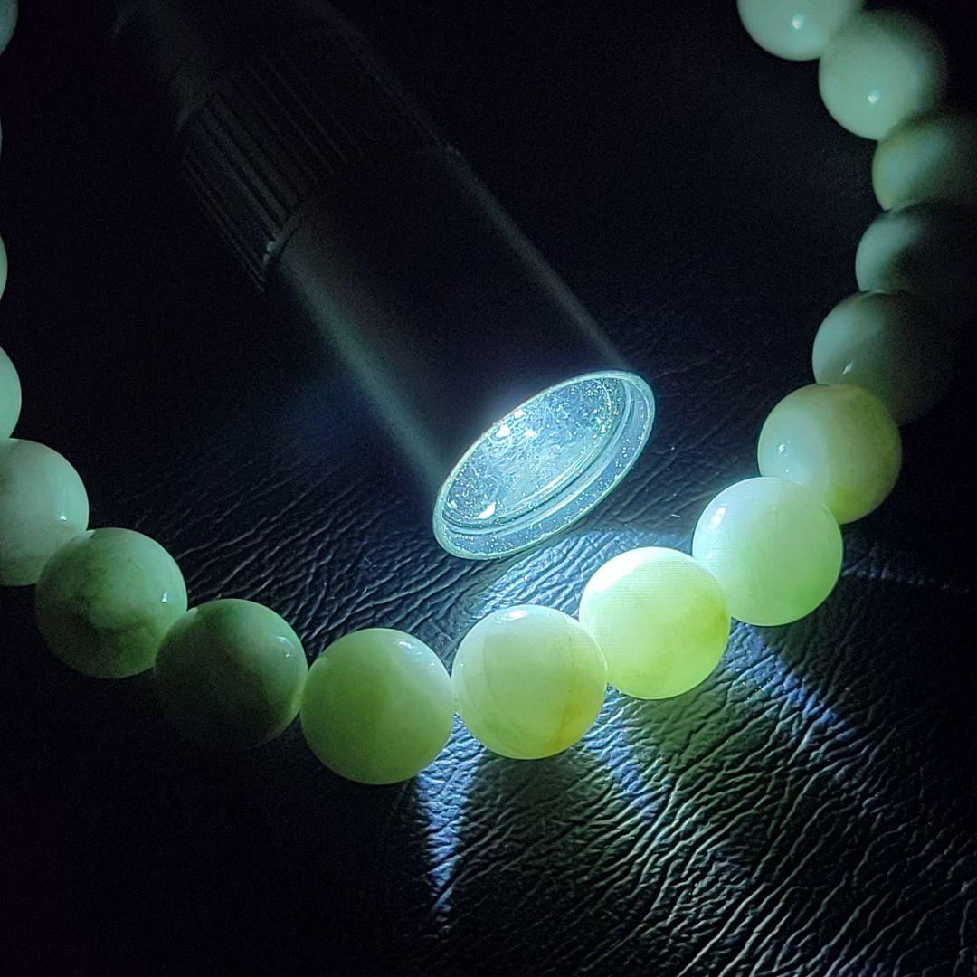 糸魚川翡翠ブレスレット:8㍉玉×24個：サイズ：15~16cm　BR0043