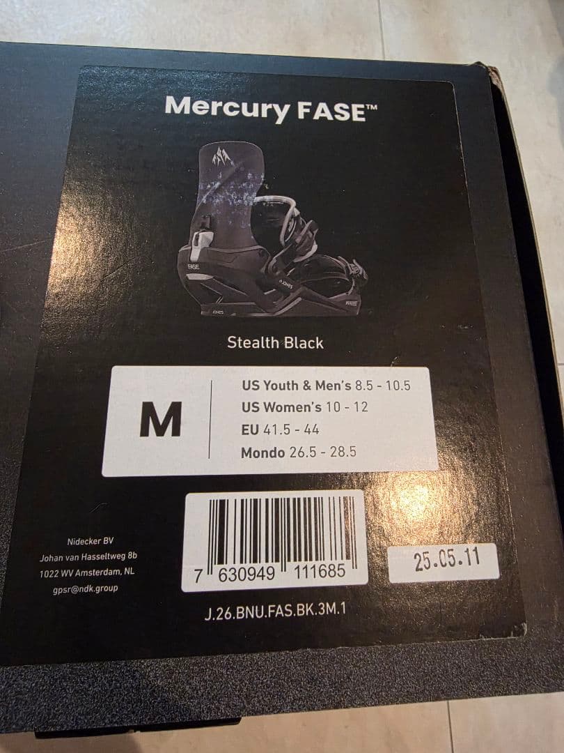 スノーボード Jones Mercury FASE M Stealth Black