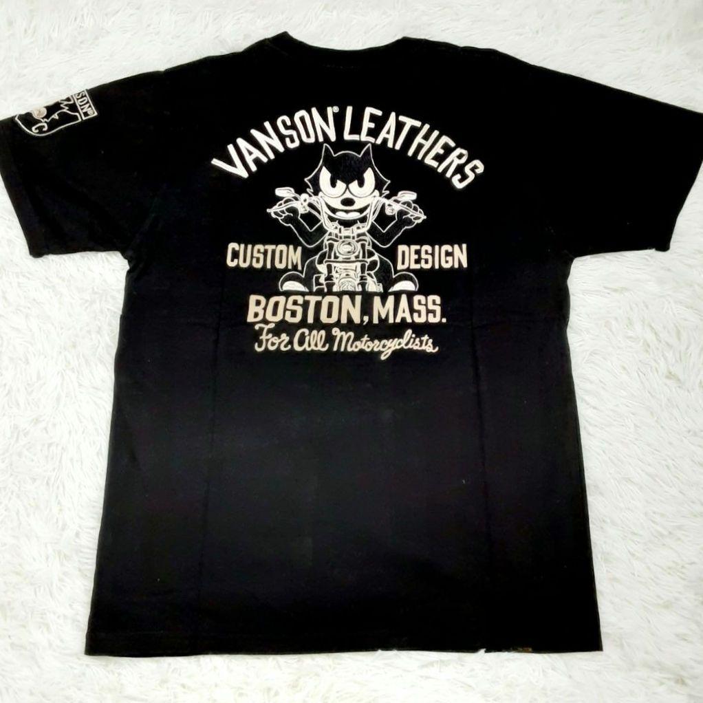 美品◎VANSON FELIX バンソン フェリックス Tシャツ 刺繍 ワッペン